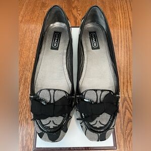 Coach Tipper Monogram Canvas Flats